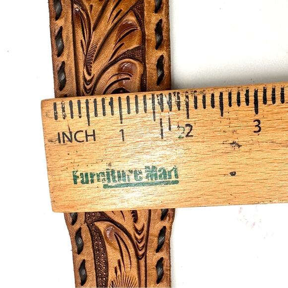 VTG -FRONTIER BUCKLE Native American vintage 70s Zuni Multi-Inlay Knifewing belt - Picture 7 of 14